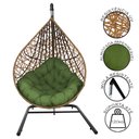 Ver imagem 4 de Cadeira Balanço Ninho Suspenso Gota Tramado com Suporte e Almofada Impermeável Acesse Móveis