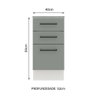 Balcão Armário de Cozinha 40 cm 3 Gavetas Branco/Cinza Agata Madesa - 6