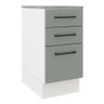 Balcão Armário de Cozinha 40 cm 3 Gavetas Branco/Cinza Agata Madesa - 2