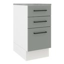 Ver imagem 1 de Balcão Armário de Cozinha 40 cm 3 Gavetas Branco/Cinza Agata Madesa