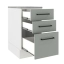 Ver mais imagens de Balcão Armário de Cozinha 40 cm 3 Gavetas Branco/Cinza Agata Madesa