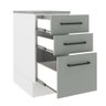 Balcão Armário de Cozinha 40 cm 3 Gavetas Branco/Cinza Agata Madesa - 8