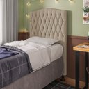 Ver imagem 2 de Cabeceira Greta Para Cama Box Solteiro 90 cm Suede - D’Rossi - Bege