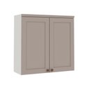 Ver imagem 2 de Armário Aéreo para Cozinha 2 Portas Provençais Americana 100% MDF Iluminata Cinza/Branco/Fendi