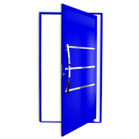 Porta Pivotante Alumínio Lambril Evolution c/Puxador e.Azul 120 Brimak