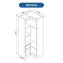 Ver imagem 3 de Móveis para Quarto Módulo Canto Reto 2 Porta Infinity Branco/Line