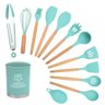 Kit com 13 Utensílios de Cozinha Silicone com Cabo Madeira - 2