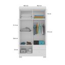 Ver imagem 3 de Guarda Roupa Infantil Aquarela Baby 4 Portas 2 Gavetas Branco Flex Azul e Rosa