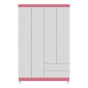 Ver imagem 1 de Guarda-Roupa Infantil 4 Portas 2 Gavetas Aquarela Baby Branco Rosa Flex