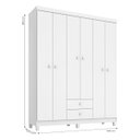 Ver imagem 4 de Guarda-Roupa Infantil 6 Portas 2 Gavetas Aquarela Baby Branco