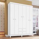 Ver imagem 2 de Guarda-Roupa Infantil 6 Portas 2 Gavetas Aquarela Baby Branco