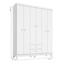 Ver imagem 2 de Guarda-roupa Infantil 6 Portas 2 Gavetas Aquarela Baby Branco