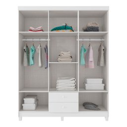 Guarda-Roupa Infantil 6 Portas 2 Gavetas Aquarela Baby Branco - 3