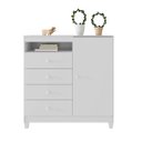 Ver imagem 5 de Cômoda Sapateira 1 Porta 4 Gavetas Aquarela Baby Branco Clique Chique