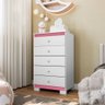 Cômoda Infantil com 5 Gavetas Aquarela Baby Branco Clique Chique - 2