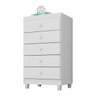 Cômoda Infantil com 5 Gavetas Aquarela Baby Branco Clique Chique - 4