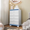 Ver imagem 3 de Cômoda Infantil 5 Gavetas Aquarela Baby Branco Flex Clique Chique
