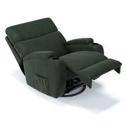 Poltrona do Papai Reclinável em Tecido Suede Cor Verde Musgo Elétrica - Modelo Imperial - 6