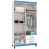 Guarda-Roupa de Casal 4 Portas 2 Gavetas Porto Belo Branco Azul Flex - 3