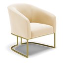 Ver imagem 6 de Poltrona Stella Suede Bege Base Industrial Dourada - D’Rossi