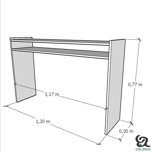 Escrivaninha Mesa Notebook 1,20m com Prateleira Branca Mdf - 4