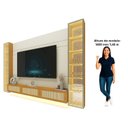 Ver imagem 5 de Estante Home para TV até 85 Polegadas com LED e Vidro Reflecta 100% MDF 217,6CMX293,4cm Luminare Native Off White