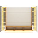 Ver imagem 4 de Estante Home para TV até 85 Polegadas com LED e Vidro Reflecta 100% MDF 217,6CMX293,4cm Luminare Native Off White