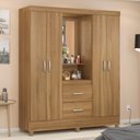 Ver imagem 1 de Guarda Roupa Casal Jardim da Serra Ravenna 4 Portas 2 Gavetas MDP Amêndola Demóbile