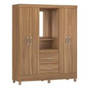 Ver imagem 3 de Guarda Roupa Casal Jardim da Serra Ravenna 4 Portas 2 Gavetas MDP Amêndola Demóbile