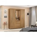Ver imagem 5 de Guarda Roupa Casal Jardim da Serra Ravenna 4 Portas 2 Gavetas MDP Amêndola Demóbile