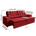 Ver imagem 5 de Sofá Usb, 4 Lugares América Retrátil, Reclinável 252cms, Tecnologia Carregamento 3 Portas Vermelho