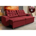 Ver imagem 2 de Sofá Usb, 4 Lugares América Retrátil, Reclinável 252cms, Tecnologia Carregamento 3 Portas Vermelho