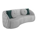 Ver imagem 1 de Sofá 3 Lugares para Sala Living Olimpo 288 Cm M03 Veludo Cinza Claro - Lyam Decor