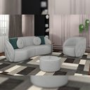 Ver imagem 2 de Sofá 3 Lugares para Sala Living Olimpo 288 Cm M03 Veludo Cinza Claro - Lyam Decor