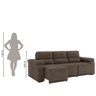 Sofá Retrátil Desmontável Suede 2,15m 3 Lugares Fox Marrom - 6