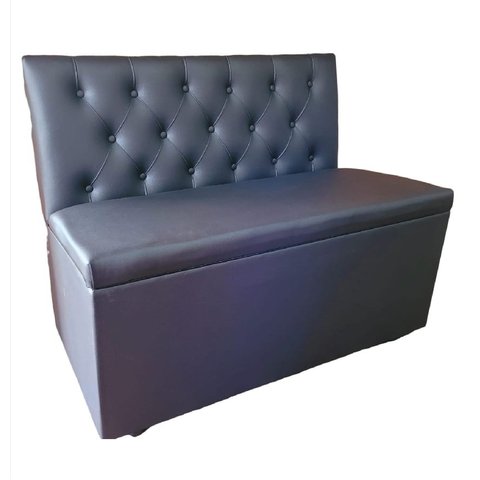 Poltrona Booth Preta 1,20cm Capitone Costurado