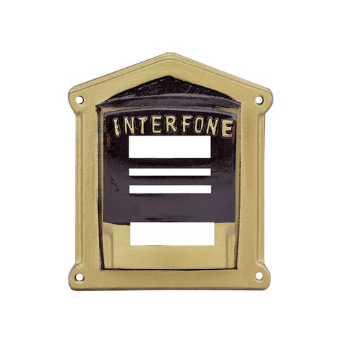 Protetor Interfone Campainha Caixa Alumínio Fundido N02 Ouro