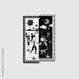 Amor de Cordel - Quadro ou Placa Decorativa com 2 Peças É Decoração Quadros e Placas Decorativas 6mm - 1