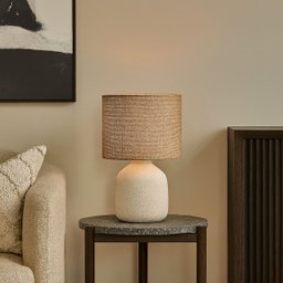 Abajur Luminária em Cerâmica e Fibra Natural 18269 48x33,5cm - 2