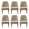 Kit 6 Cadeiras Cozinha Sala de Jantar Reforçada Estofada Luna Suede - Twdecora - 1