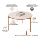 Ver imagem 3 de Mesa de Centro Decorativa Sala de Estar Industrial Ellie D05 Off White - Lyam Decor