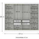 Ver imagem 5 de Guarda-roupa Roupeiro Maxel Paris 8 Portas 4 Gavetas 100 Mdf