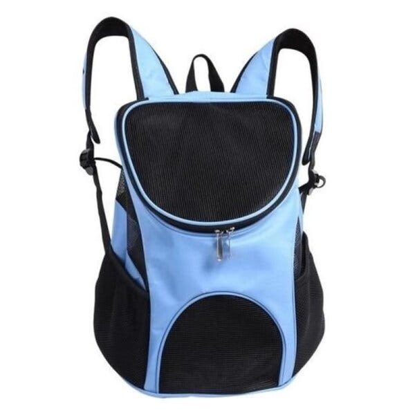 Bolsa de transporte mochila canguru caes gatos passeio cat dog bag petshop azul