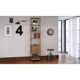 Estante Steel Quadra com 3 Gavetas e 5 Prateleiras em Vermont Escuro e Cobre - Artesano - 2