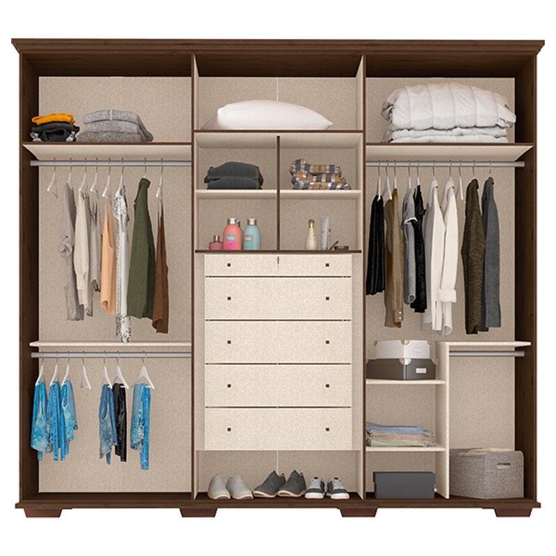 Guarda Roupa Casal Everest Max Nogueira – Zanzini | MadeiraMadeira
