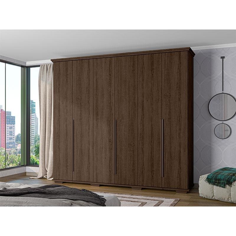 Guarda Roupa Casal Everest Max Nogueira – Zanzini | MadeiraMadeira