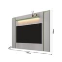 Ver imagem 4 de Painel Sala Maresias para TV até 75 Polegadas com LED e Prateleira Off-White/Pistache