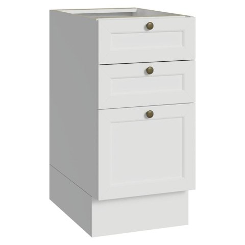 Balcão de Cozinha 40 cm 3 Gavetas (sem Tampo) Branco Vik Madesa