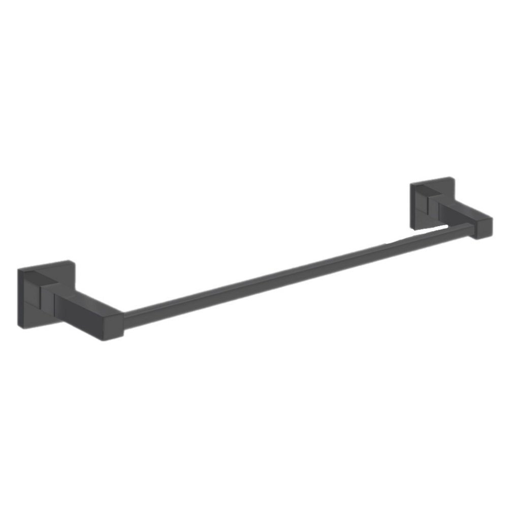 PORTA TOALHA BANHO BANHEIRO SUPER LUXO LATÃO PRETO QUADRIT - 1