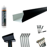 Kit 5,70 Metros Calha Beiral Galv. Preto com Bico 75mm e Acessórios para Instalação - 1